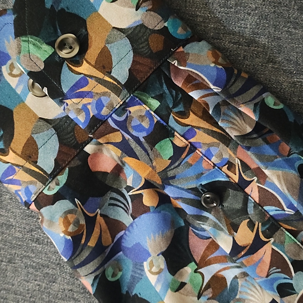 NWOT ETON Multicolor Floral Shirt - Picture 6 of 9